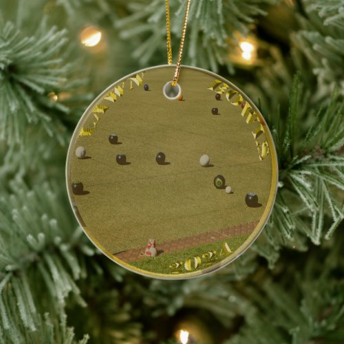 Lawn Bowls 2024 Golden Coin,  Ceramic Ornament