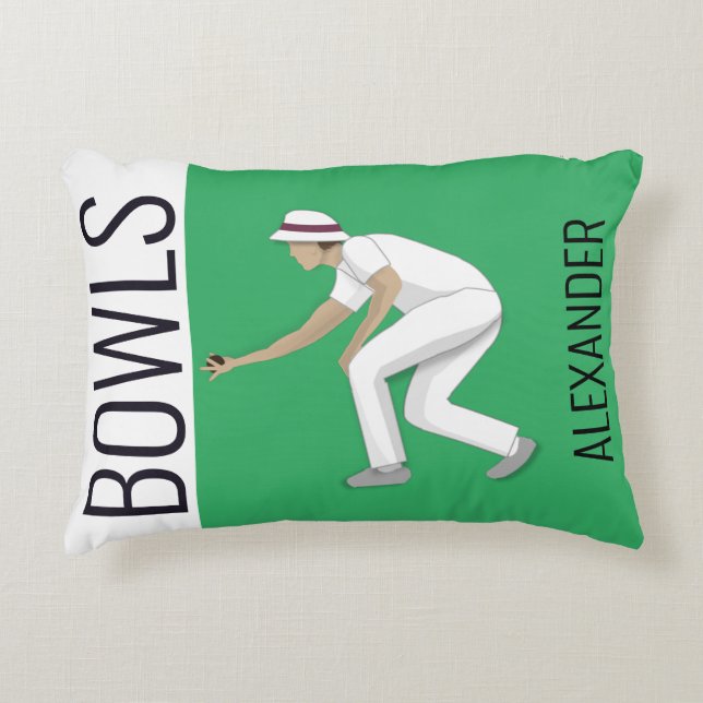 Lawn Bowls Accent Pillow (Front)