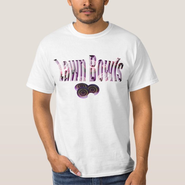 Lawn Bowls And Logo In Purple, T-Shirt