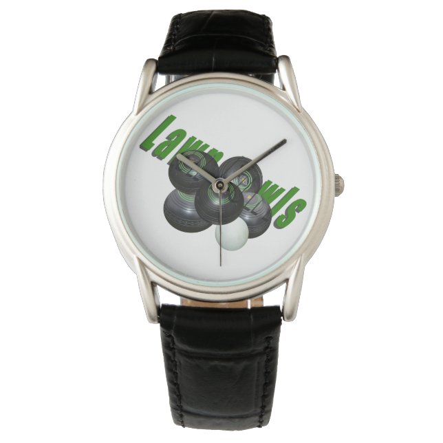 Lawn Bowls And Logo, Watch (Front)