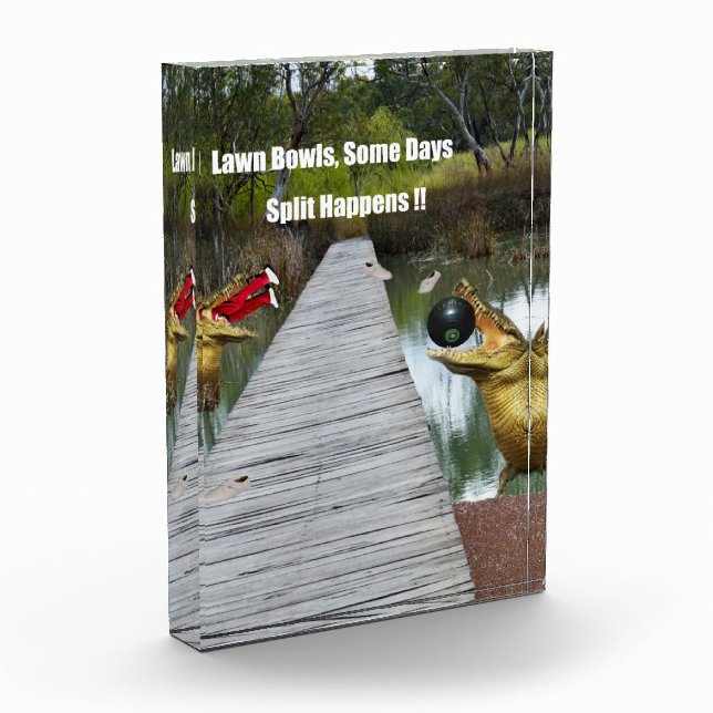 Lawn Bowls Australia Split Happens, Acrylic Award (Left)