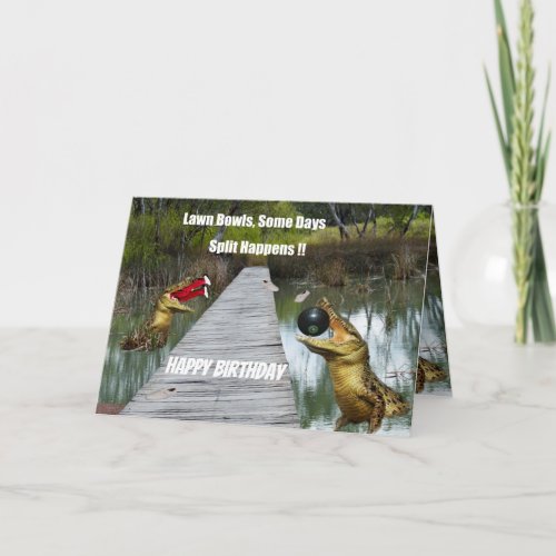 Lawn Bowls Australia Split Happens, Birthday Card