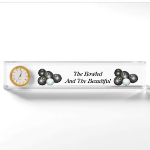 Lawn Bowls Bowled And Beautiful Design, Desk Name Plate