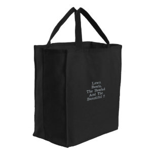 Lawn Bowls Bowled Beautiful, Embroidered Totebag Tote Bag
