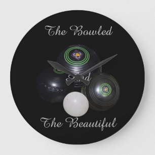 Lawn Bowls Bowled Beautiful Large Wall Clock. Large Clock