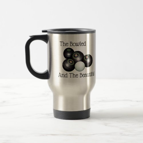 Lawn Bowls Bowled Beautiful Logo Travel Mug