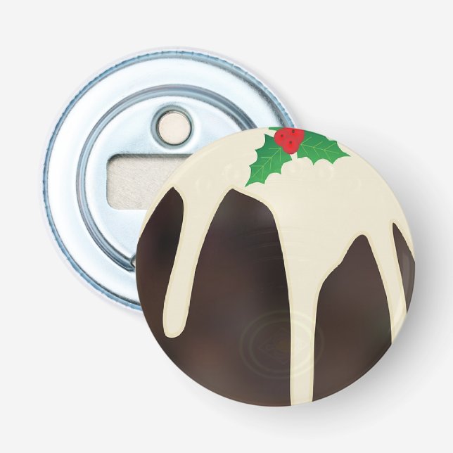 Lawn Bowls Christmas Pudding, Bottle Opener (Front)