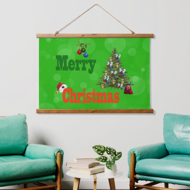 Lawn Bowls Christmas Style, Wall Hanging Tapestry (Living Room)