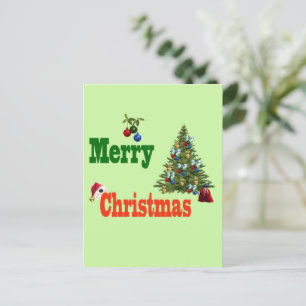 Lawn Bowls Christmas Tree And Stocking, Holiday Postcard