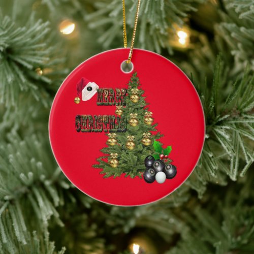 Lawn Bowls Christmas Tree Design, Ceramic Ornament