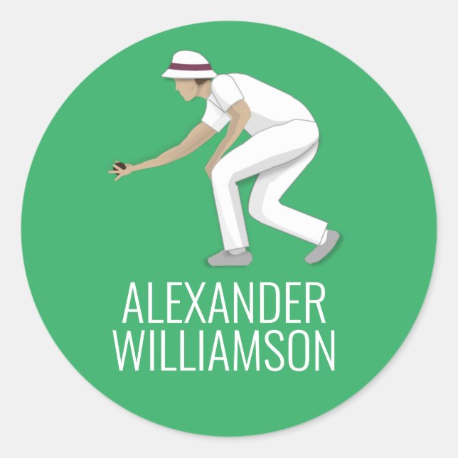 Lawn Bowls Classic Round Sticker (Front)