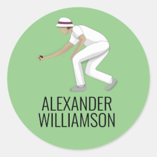 Lawn Bowls Classic Round Sticker