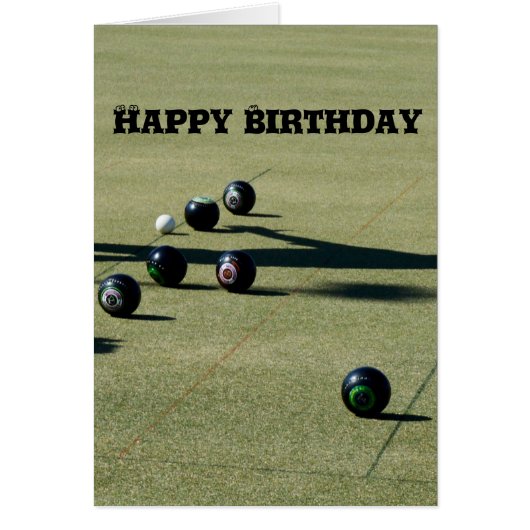 Lawn Bowls Close Call, Birthday Cards (Front)
