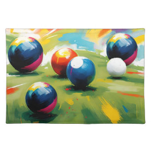 Lawn Bowls Color Splash,  Cloth Placemat