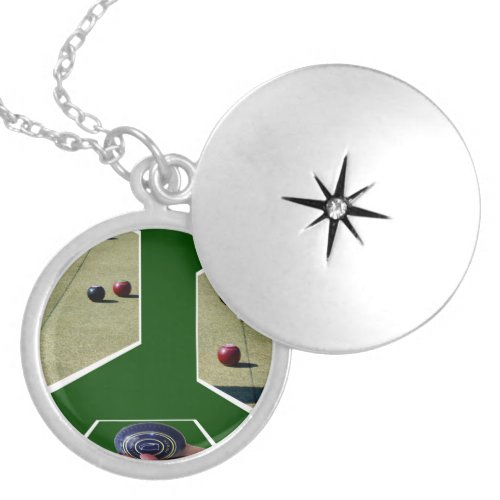 Lawn Bowls Dimensional Art Silver Plated Necklace