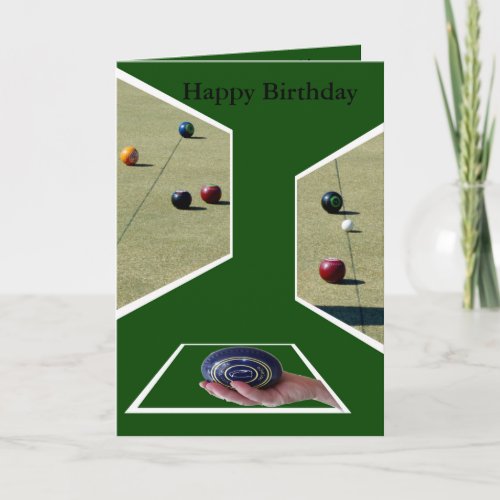 Lawn Bowls Dimensions Greetings Birthday Card Card