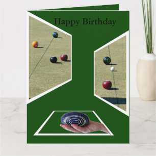 Lawn Bowls Dimensions, Happy Birthday Card. Card