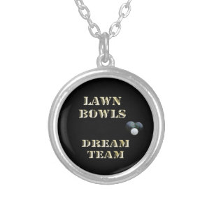 Lawn Bowls Dream Team,  Silver Plated Necklace