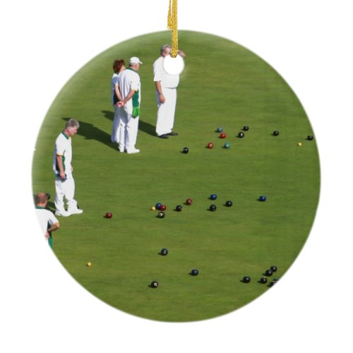 Lawn Bowls England Ceramic Ornament