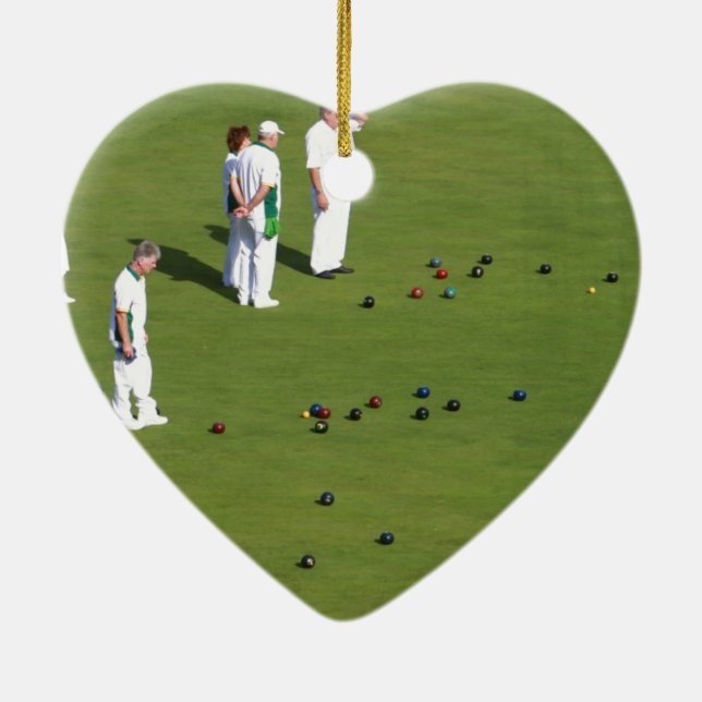 Lawn Bowls England Ceramic Ornament (Back)