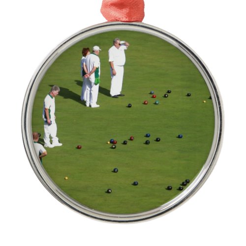 Lawn Bowls England Metal Ornament