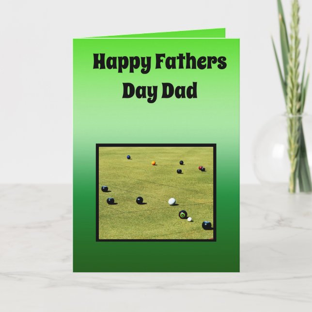 Lawn Bowls Fathers Day, Card (Front)