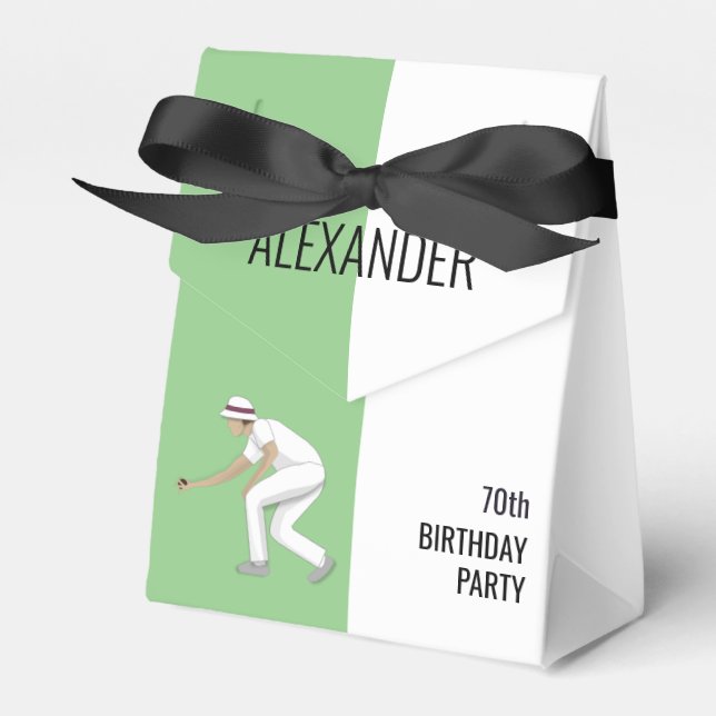 Lawn Bowls Favor Boxes (Front Side)