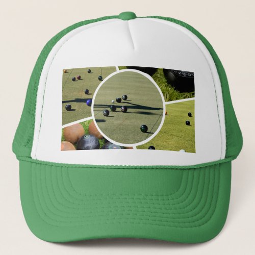 Lawn Bowls Five Picture Photo Collage Hat