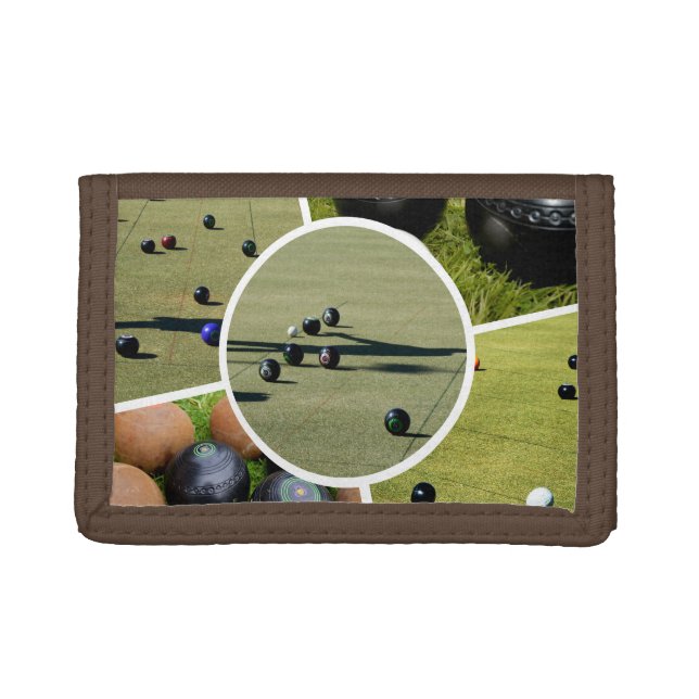 Lawn Bowls Five Picture Photo Collage, Wallet (Front)