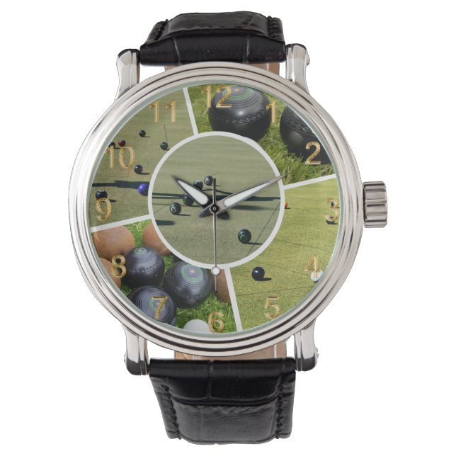 Lawn Bowls Five Picture Photo Collage, Watch (Front)