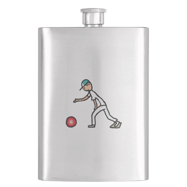 Lawn Bowls Flask (Front)