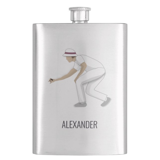 Lawn Bowls Flask (Front)