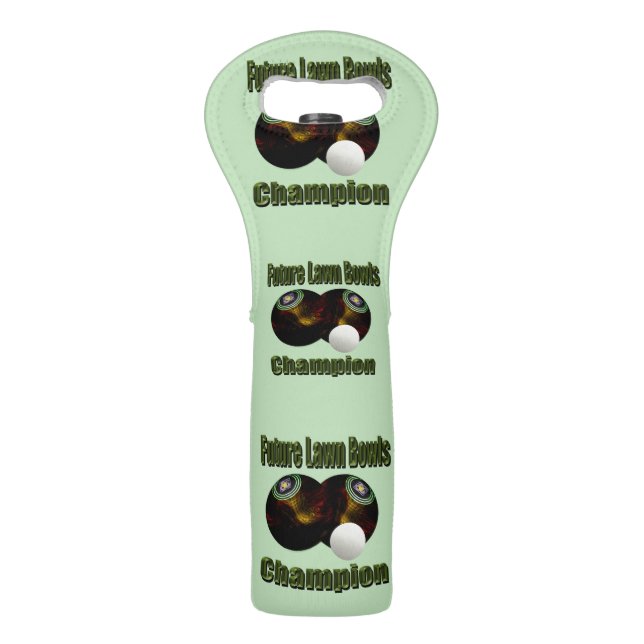 Lawn Bowls Future Champion, Wine Bag (Front)