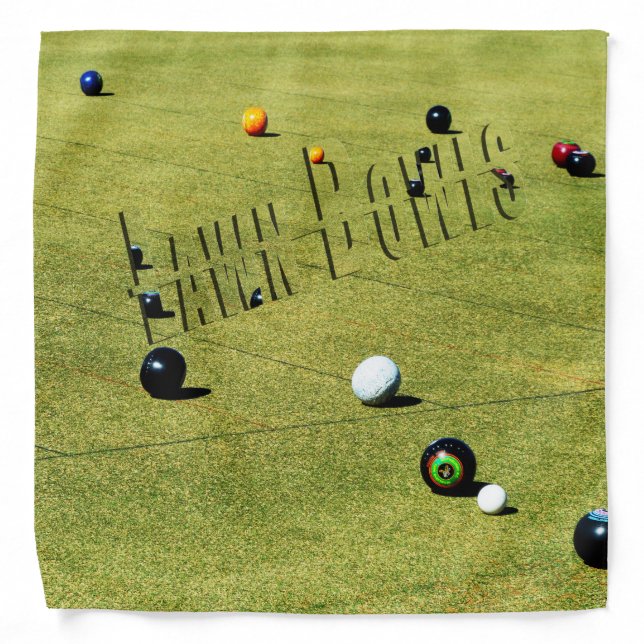 Lawn Bowls Game In Action, Bandana (Front)