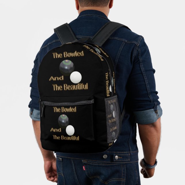Lawn Bowls Golden Bowled And Beautiful, Printed Backpack (Insitu (Model))