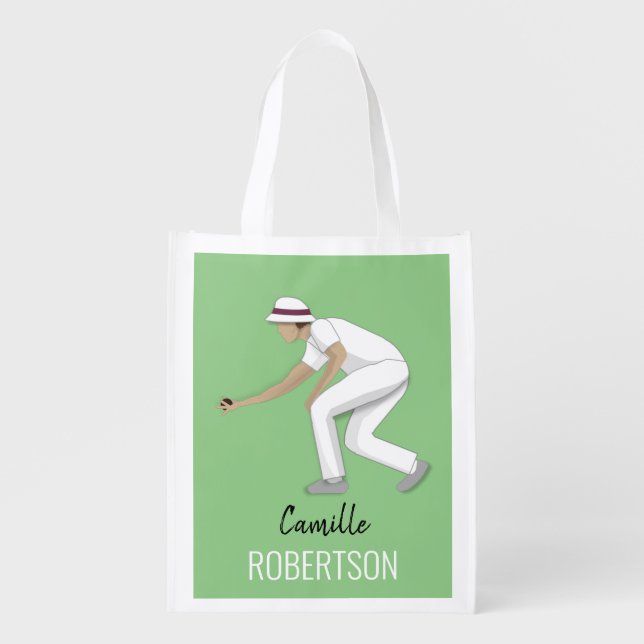 Lawn Bowls Grocery Bag (Front)