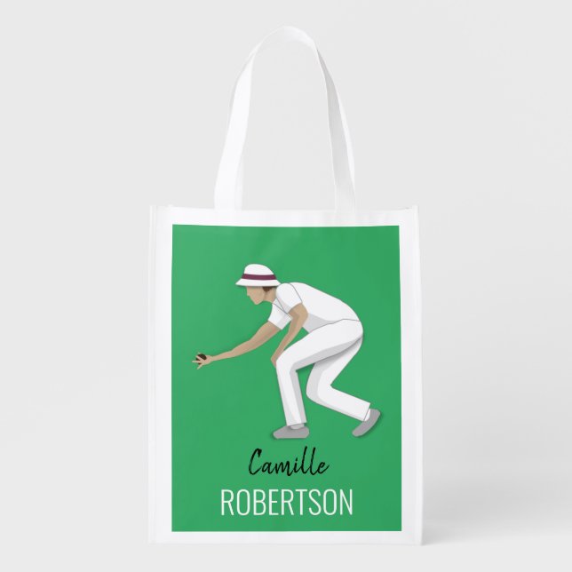 Lawn Bowls Grocery Bag (Front)