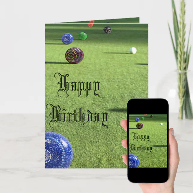 Lawn Bowls Happy Birthday, Card Zazzle
