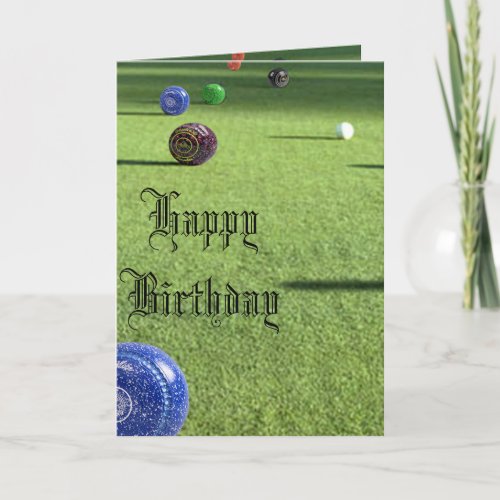 Lawn Bowls Happy Birthday Card