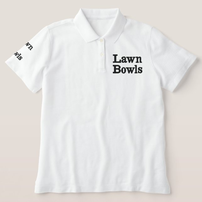 Lawn Bowls, Ladies Embroidered Polo Shirt (Design Front)