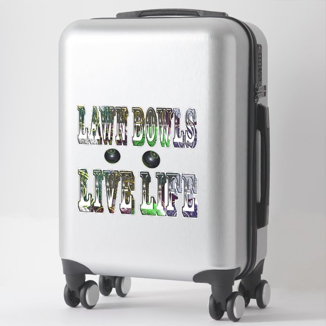 Lawn Bowls Life Life Logo, Sticker (Suitcase)