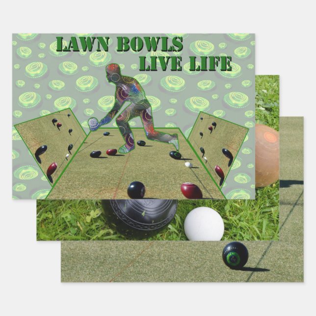 Lawn Bowls Live Life, Gift Wrapping Sheets, Paper Sheets (Set)