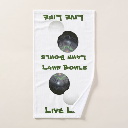 Lawn Bowls Live Life Hand Towel