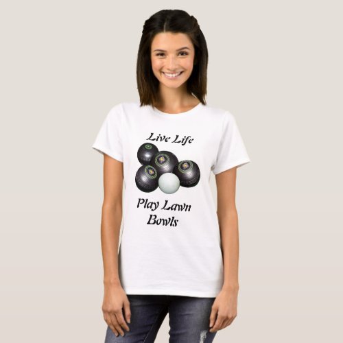 Lawn Bowls Live Life Logo T_Shirt