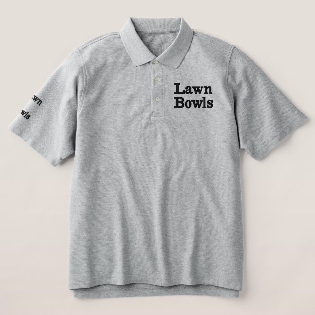 Lawn Bowls, Mens Embroidered Polo Shirt (Design Front)