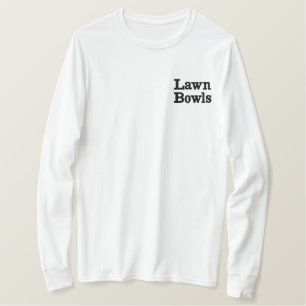 Lawn Bowls, Mens Long Sleeve Embroidered Tshirt