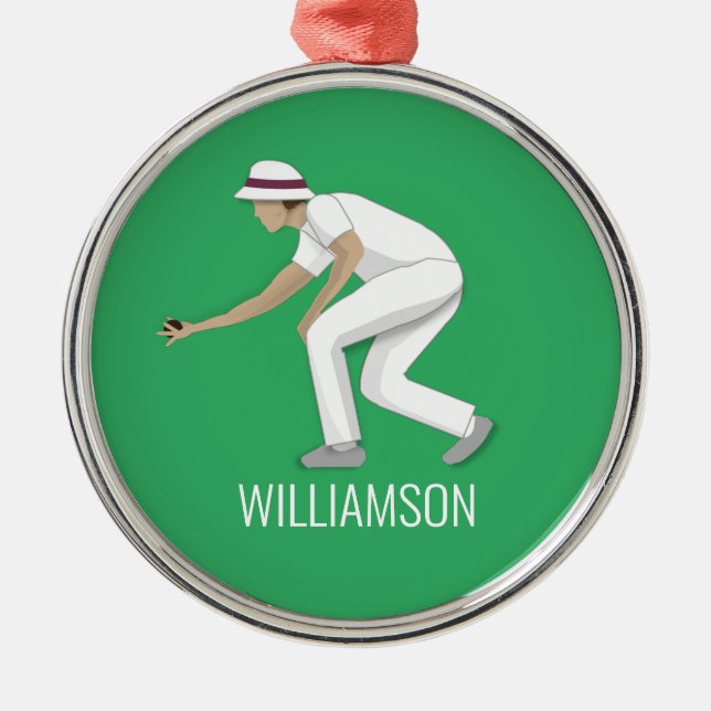 Lawn Bowls Metal Ornament (Front)