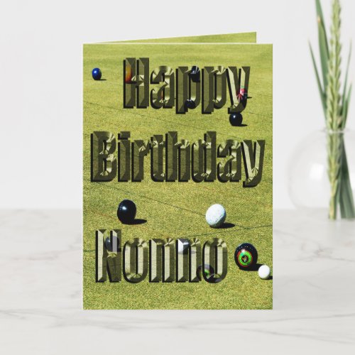 Lawn Bowls Nonno Birthday Card Card