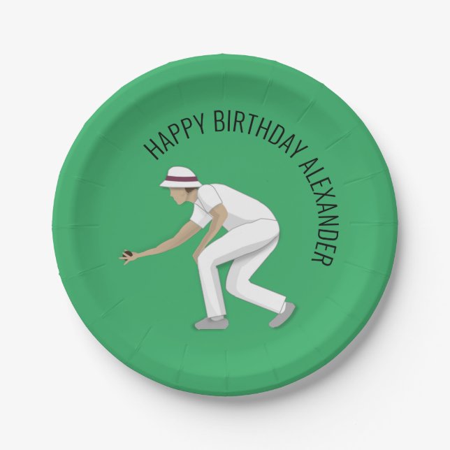 Lawn Bowls Paper Plates (Front)
