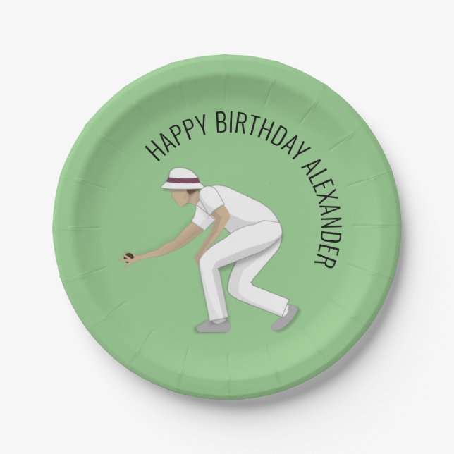 Lawn Bowls Paper Plates (Front)